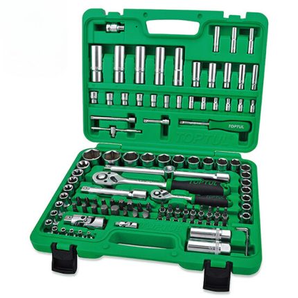 CAJA DE  HERRAMIENTAS DE 1/4" Y 1/2" 108 PIEZAS